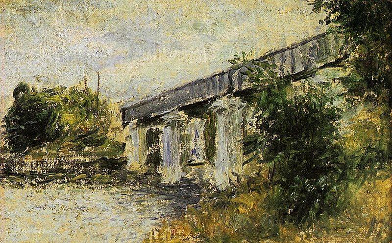 Claude Monet The Railway Bridge at Argenteuil Germany oil painting art